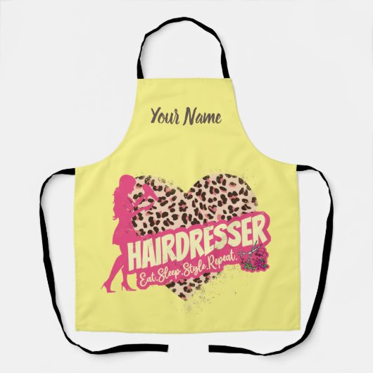 Hairdresser Leopard Hair Hustler Haarstylist Schort (Voorkant)