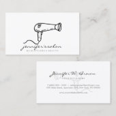 HairDresser logo zwarte haardroger salon stylist Visitekaartje (Voorkant / Achterkant)