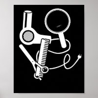 Hairdresser Love Hairdryer Scissors Barber Brush