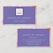 Hairdresser Makeup Artist Beauty Holographic Logo Visitekaartje (Voorkant / Achterkant)