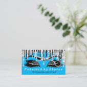 Hairdresser Makeup Eyelash Silver Drift Blue Ocean Visitekaartje (Staand voorkant)