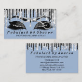 Hairdresser Makeup Eyelash Silver Smoky Blue Grey Visitekaartje (Voorkant / Achterkant)