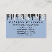 Hairdresser Makeup Eyelash Silver Smoky Blue Grey Visitekaartje (Achterkant)