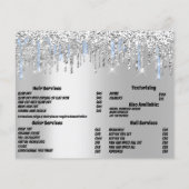 Hairdresser Nail Lashes Silver Blue Glitter Driver Flyer (Achterkant)