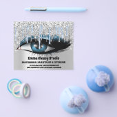 Hairdresser Nail Lashes Silver Blue Glitter Driver Flyer (Enkel)