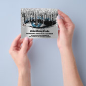 Hairdresser Nail Lashes Silver VIP zwarte schijven Flyer (Hand)