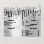 Hairdresser Nail Lashes Silver VIP zwarte schijven Flyer (Achterkant)