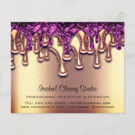 Hairdresser Nail Stylist Gold Confetti Drivers Flyer