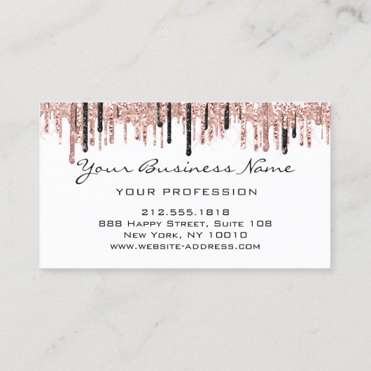 Hairdresser Nails Makeup Eyelash Roos White Visitekaartje (Achterkant)