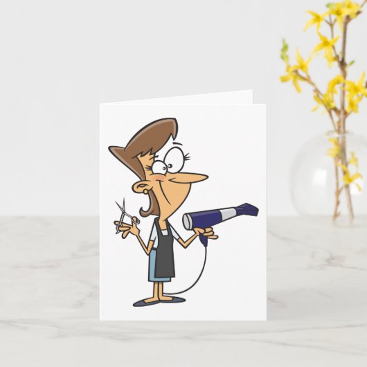 Hairdresser op het werk kaart (Gele Bloem)