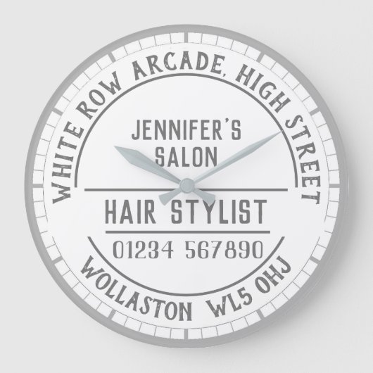 Hairdresser Salon Wall Clock Grote Klok (Voorkant)