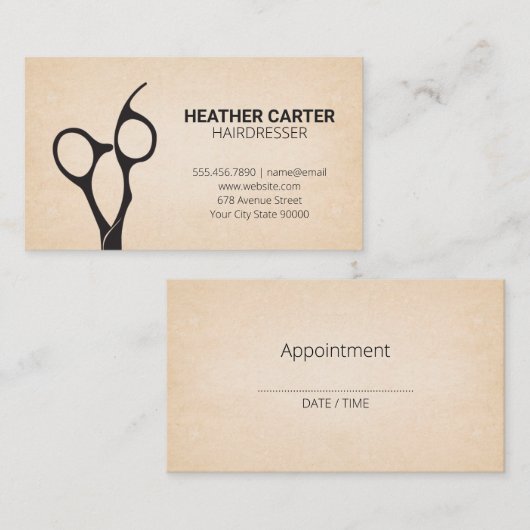 Hairdresser Scissors Afsprakenkaartje (Voorkant / Achterkant)