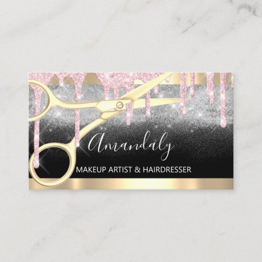 Hairdresser Scissors Coiffeur Makeup Pin Drivers Visitekaartje (Voorkant)
