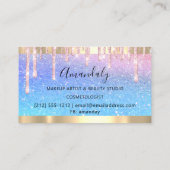 Hairdresser Scissors Makeup Lashes Roze Coiffeur Visitekaartje (Achterkant)