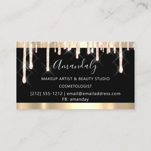 Hairdresser Scissors Makeup Roos Black Drivers Visitekaartje (Achterkant)