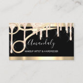 Hairdresser Scissors Makeup Roos Black Drivers Visitekaartje (Voorkant)