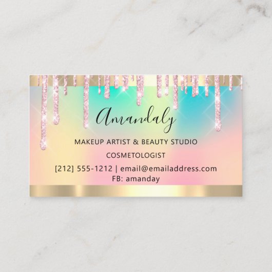 Hairdresser Scissors roze coiffeur Holographic Visitekaartje (Achterkant)