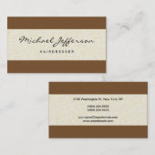 Hairdresser Script Professional Stone Wall Patroon Visitekaartje (Voorkant / Achterkant)