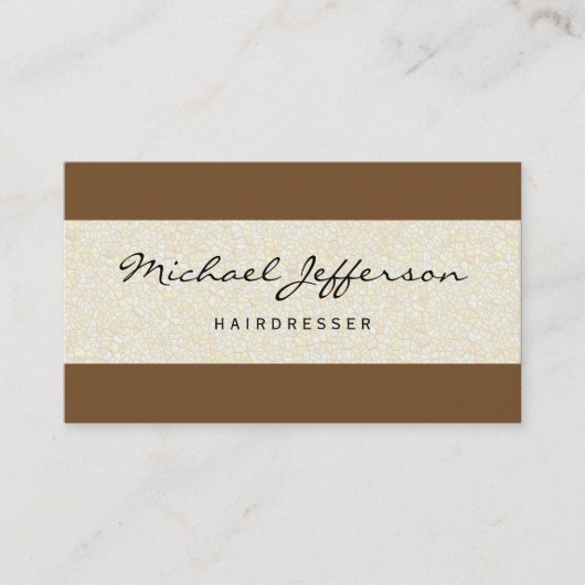 Hairdresser Script Professional Stone Wall Patroon Visitekaartje (Voorkant)