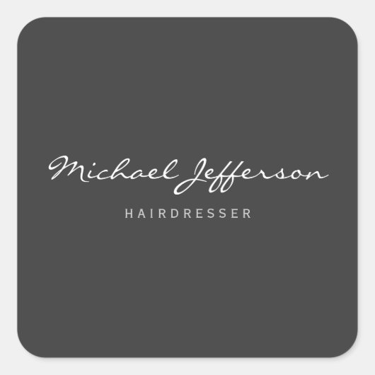 Hairdresser Script Professional Vierkante Sticker (Voorkant)