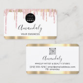 Hairdresser Stylist Coiffeur Gold Qr Code Logo Visitekaartje (Voorkant / Achterkant)