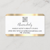 Hairdresser Stylist Coiffeur Gold Qr Code Logo Visitekaartje (Achterkant)