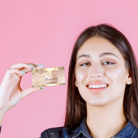 Hairdresser Stylist Coiffeur Gold Scissors omhuld Visitekaartje