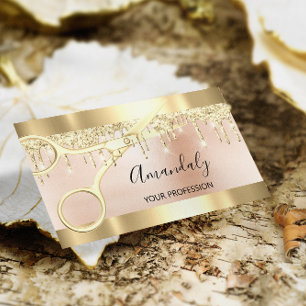 Hairdresser Stylist Coiffeur Gold Scissors Roos Visitekaartje