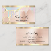 Hairdresser Stylist Coiffeur Gold Scissors Uniocrn Visitekaartje (Voorkant / Achterkant)