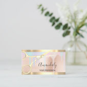 Hairdresser Stylist Coiffeur Gold Scissors Uniocrn Visitekaartje (Staand voorkant)