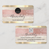 Hairdresser Stylist Coiffeur Roos Stripes Qr Logo Visitekaartje (Voorkant / Achterkant)