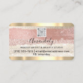 Hairdresser Stylist Coiffeur Roos Stripes Qr Logo Visitekaartje (Achterkant)