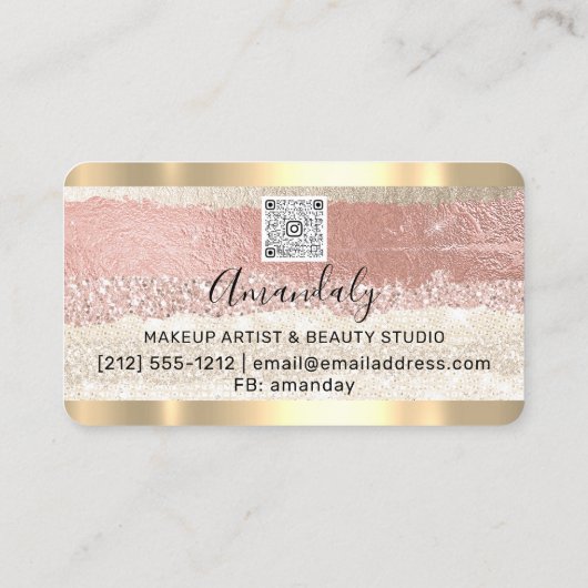 Hairdresser Stylist Coiffeur Roos Stripes Qr Logo Visitekaartje (Achterkant)