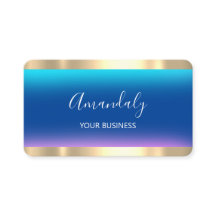 Hairdresser Stylist Coiffeur Scissors Gold Blue