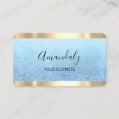 Hairdresser Stylist Coiffeur Scissors Gold Blue Visitekaartje (Voorkant)