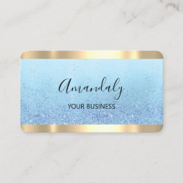 Hairdresser Stylist Coiffeur Scissors Gold Blue Visitekaartje