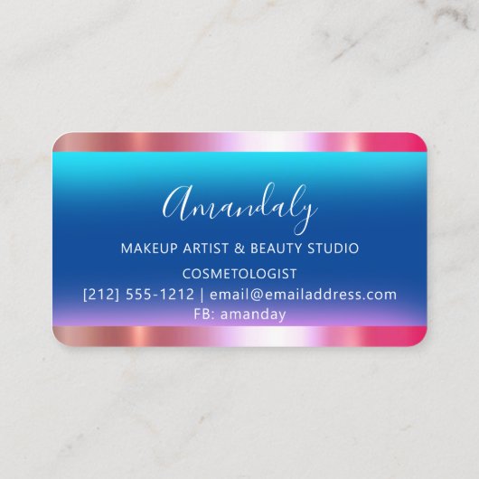 Hairdresser Stylist Coiffeur Scissors Gold Navy Visitekaartje (Achterkant)