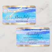 Hairdresser Stylist Coiffeur Scissors Gold Ocean Visitekaartje (Voorkant / Achterkant)