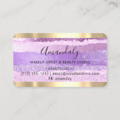 Hairdresser Stylist Coiffeur Scissors Gold Paars Visitekaartje (Achterkant)