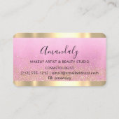 Hairdresser Stylist Coiffeur Scissors Gold Pink Visitekaartje (Achterkant)