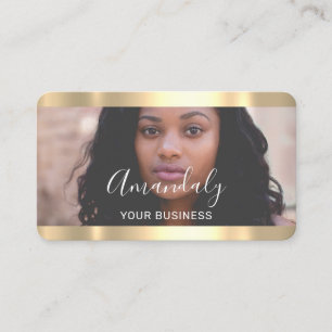 Hairdresser Stylist Foto Gold Lijst Qr CodeLogo Visitekaartje