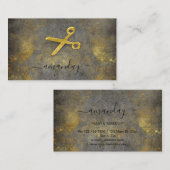 Hairdresser Stylist Golden Grungy Gray Loft Visitekaartje (Voorkant / Achterkant)