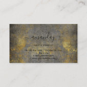 Hairdresser Stylist Golden Grungy Gray Loft Visitekaartje (Achterkant)
