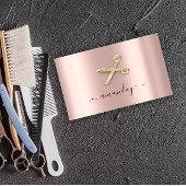 Hairdresser Stylist Golden Scissors Roos Blush Visitekaartje