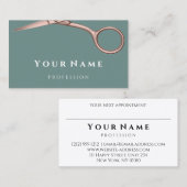 Hairdresser Stylist Scissors Roos Smoky Mint Visitekaartje (Voorkant / Achterkant)