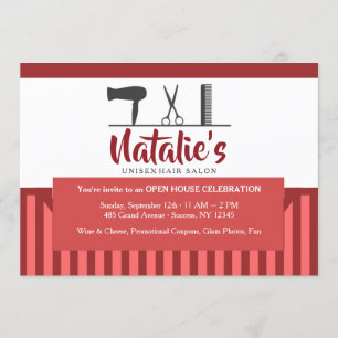 Hairdresser Tools Invitation Kaart