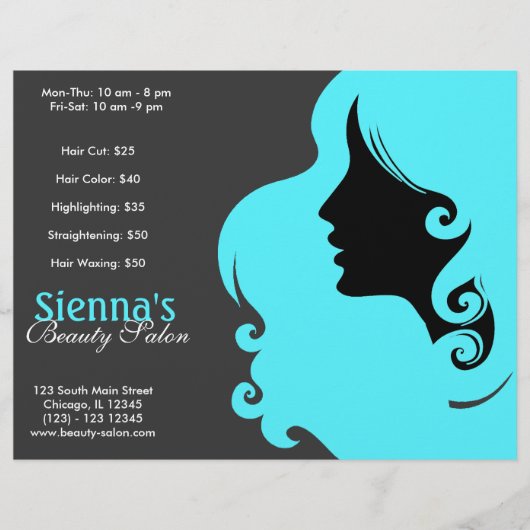 Hairdresser (Turquoise) Flyer (Voorkant)