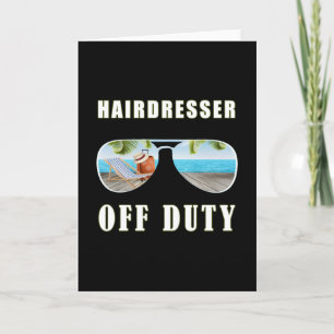 Hairdresser van dienst zonnebril strandvakantie kaart