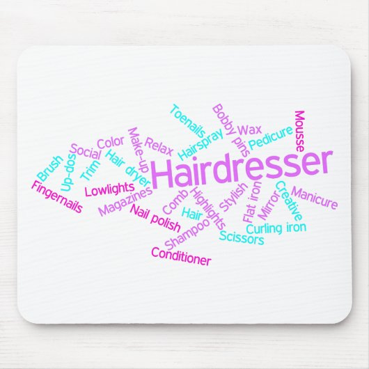 Hairdresser Word Cloud Mousepad Muismat (Voorkant)