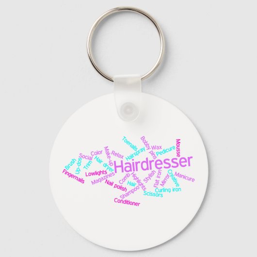 Hairdresser Word Cloud Sleutelhanger (Voorkant)